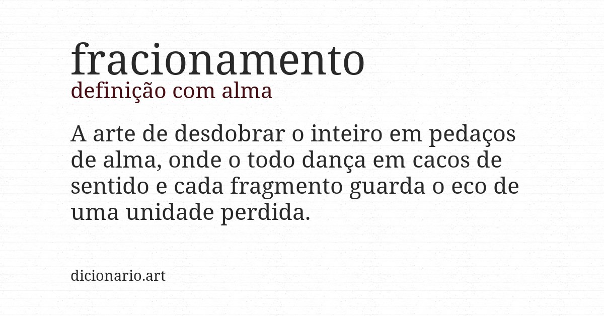 Definição com alma de fracionamento