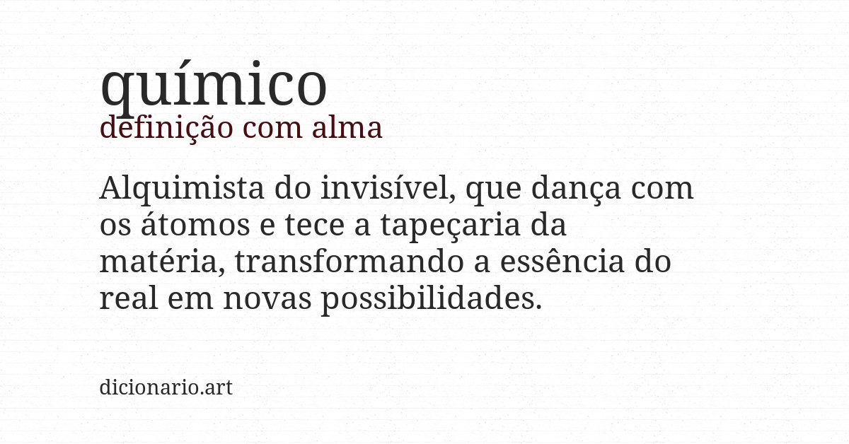 Definição com alma de químico
