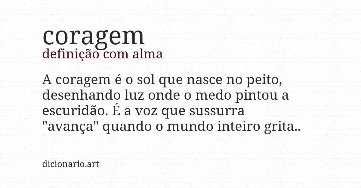 Definição com alma de coragem