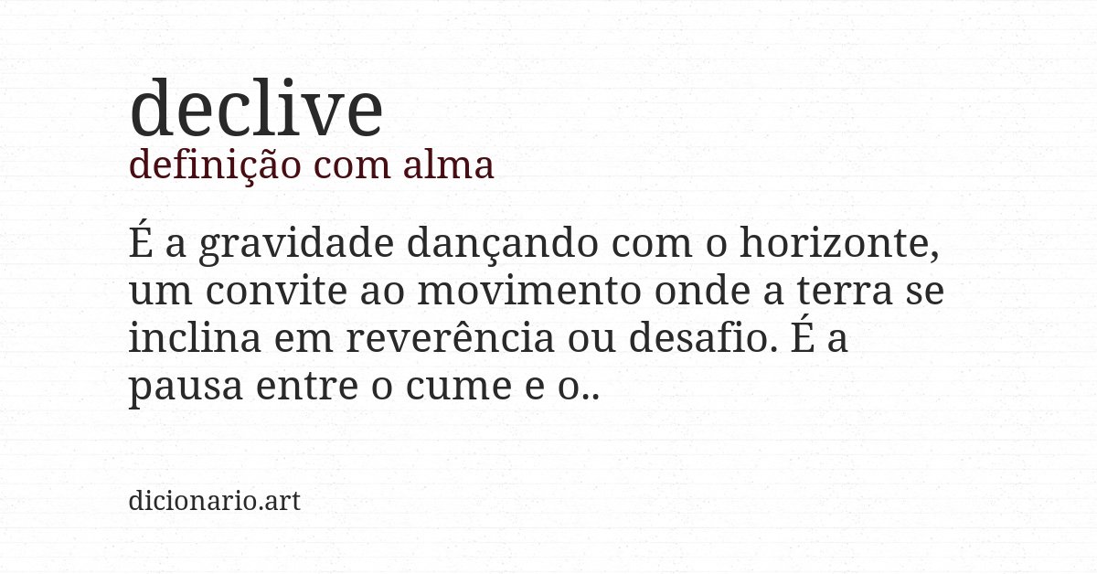 Definição com alma de declive