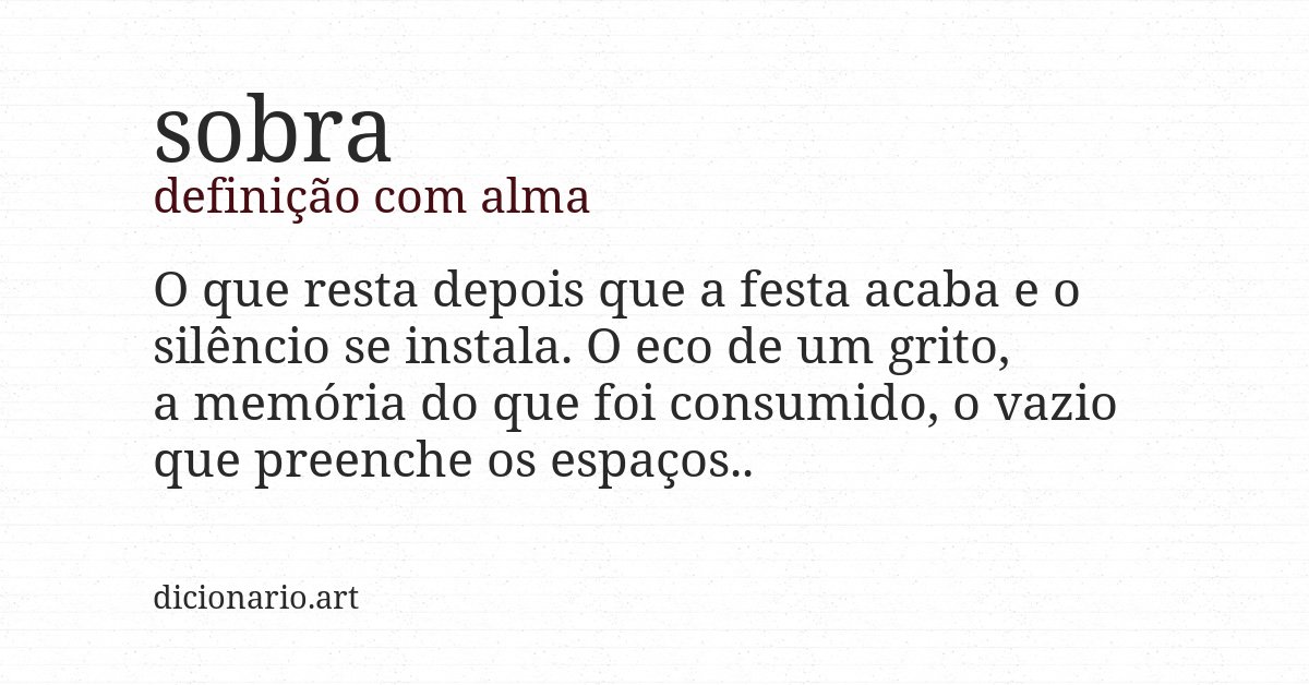 Definição com alma de sobra