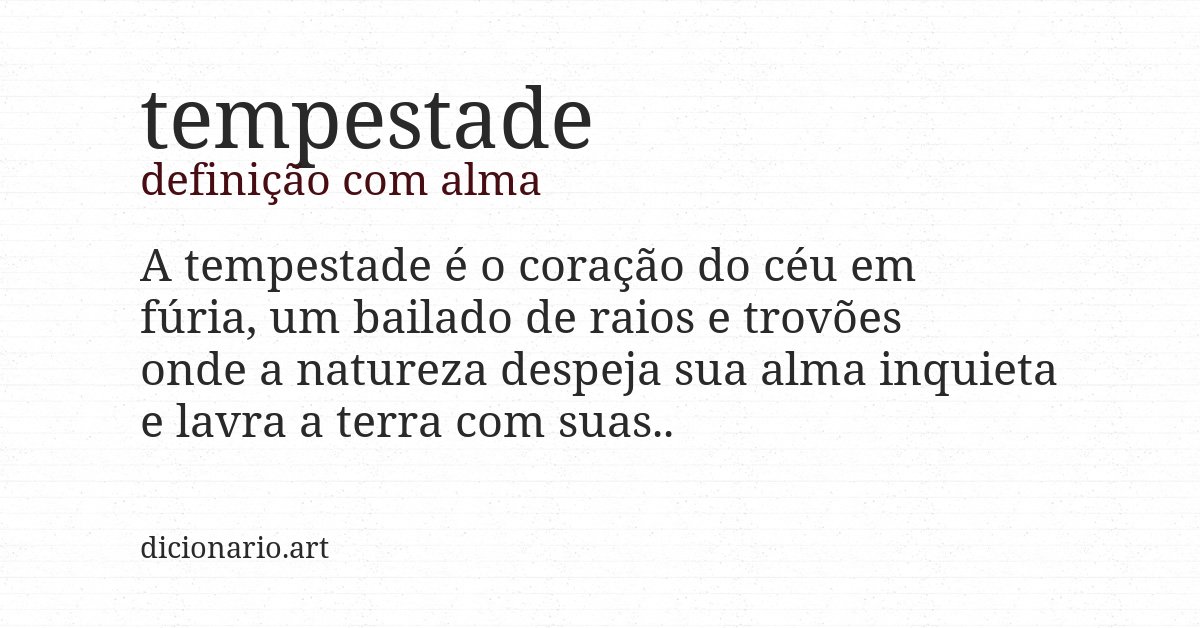 Definição com alma de tempestade