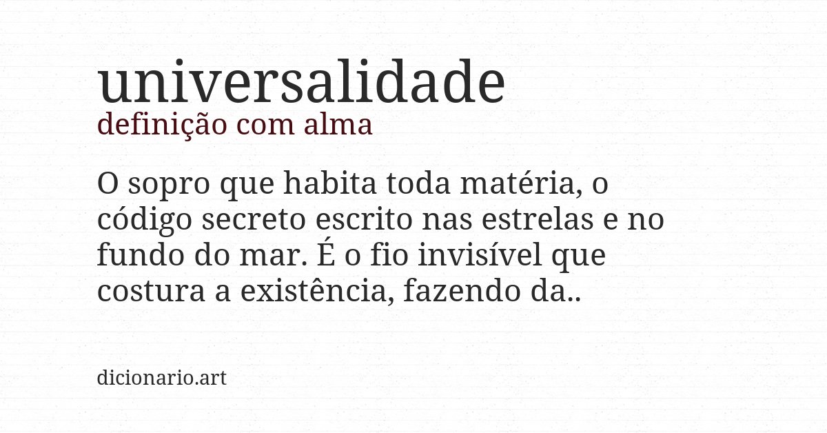Definição com alma de universalidade