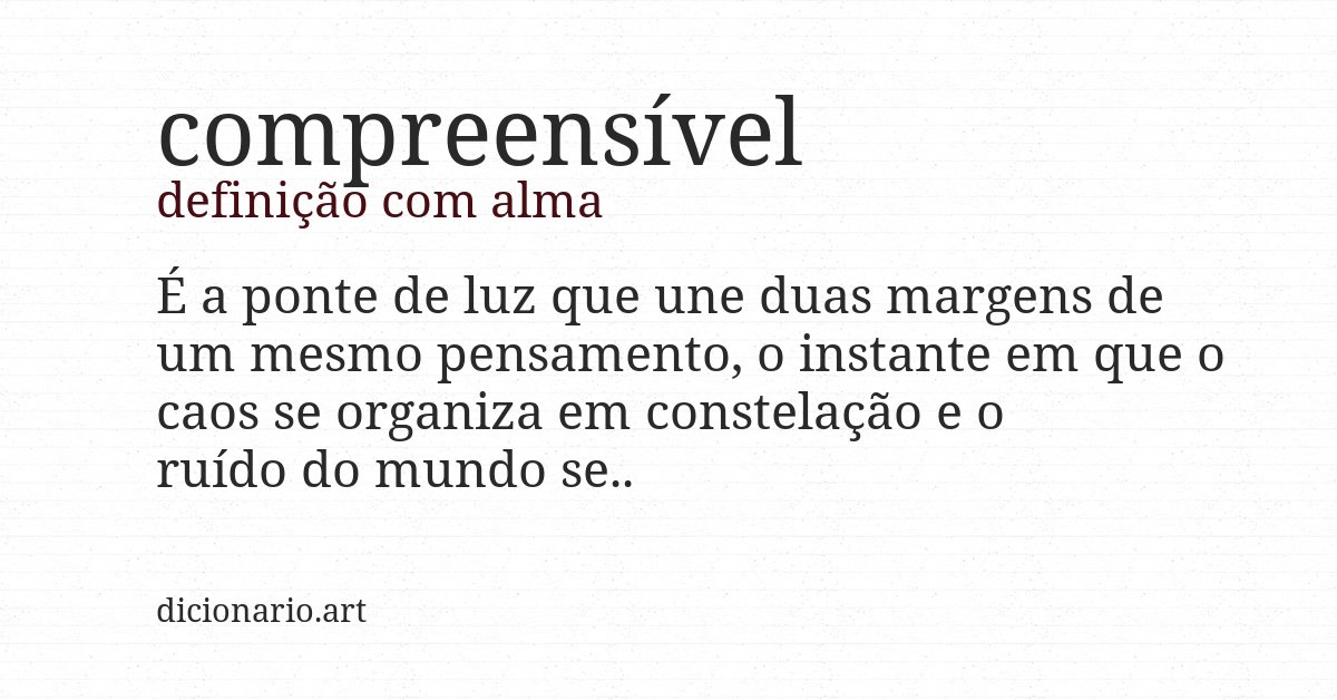 Definição com alma de compreensível