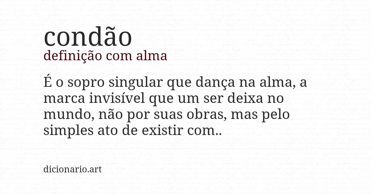 Definição com alma de condão