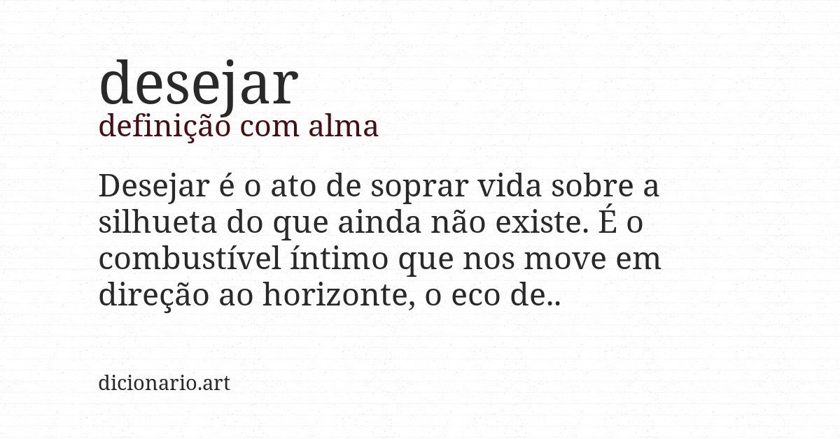 Definição com alma de desejar