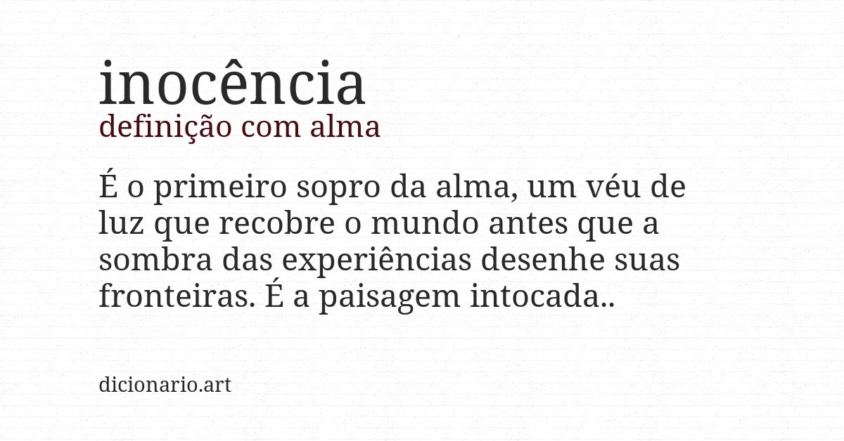 Definição com alma de inocência