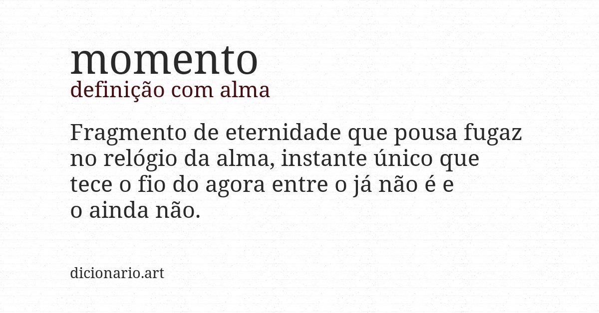 Definição com alma de momento