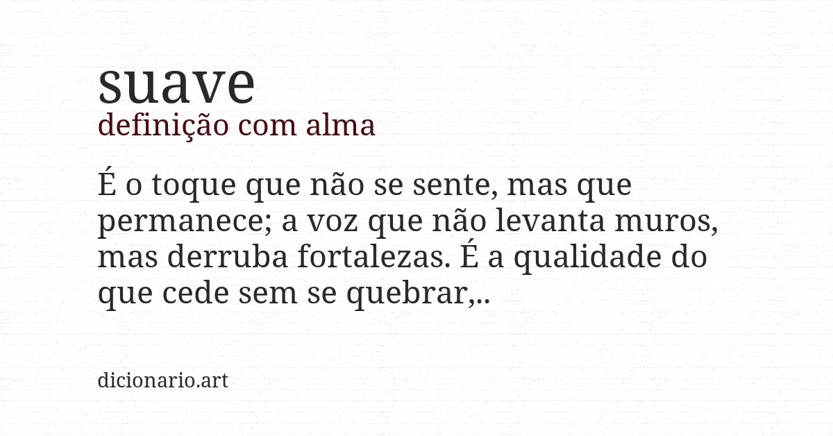 Definição com alma de suave