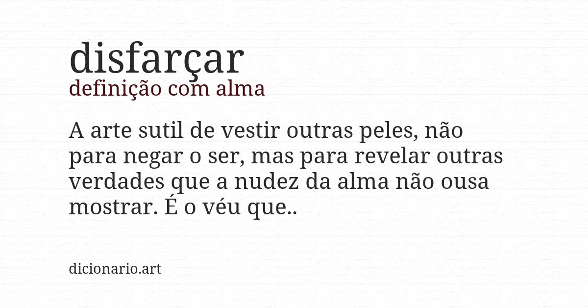 Definição com alma de disfarçar
