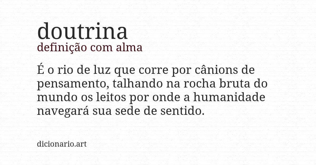 Definição com alma de doutrina
