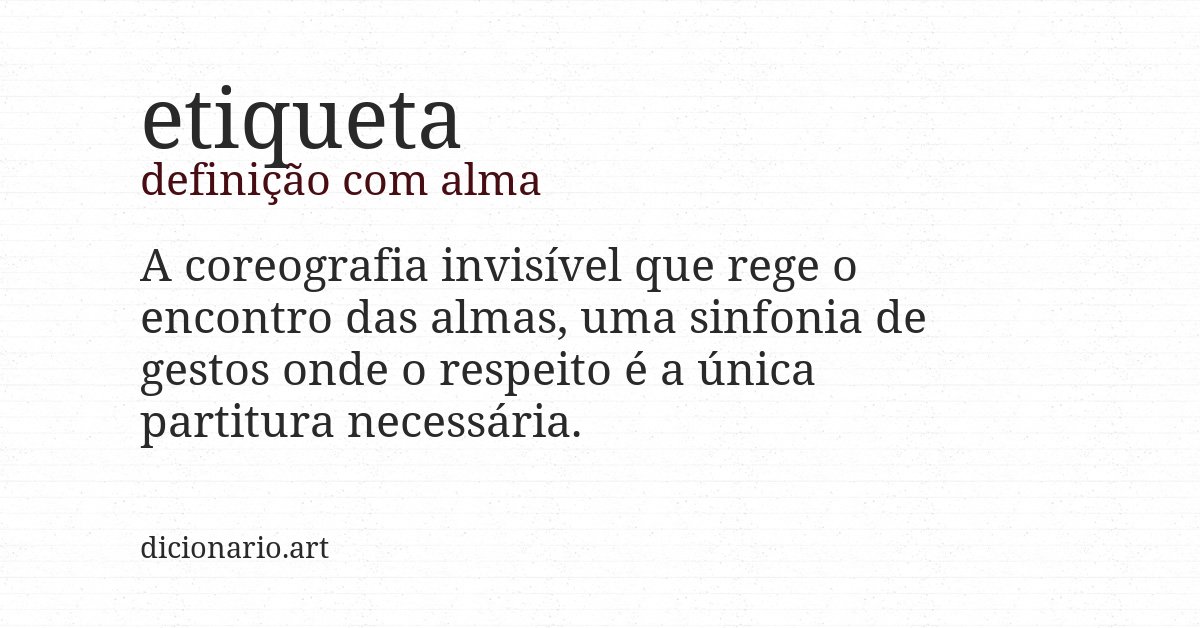 Definição com alma de etiqueta