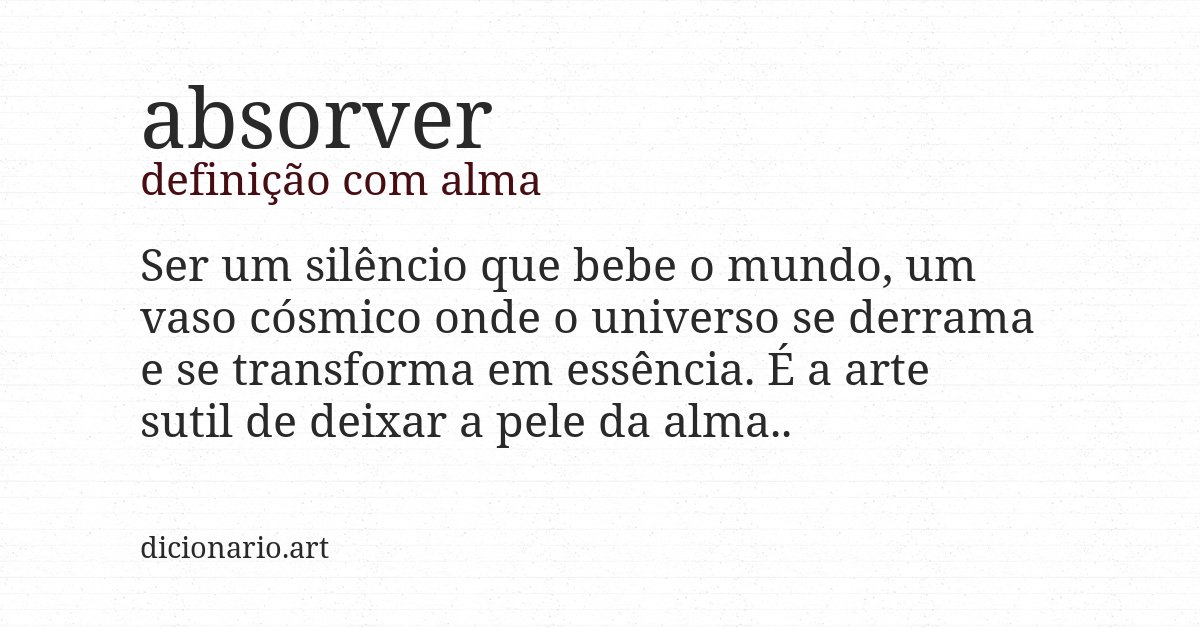 Definição com alma de absorver