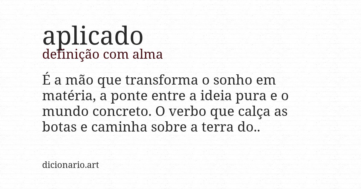 Definição com alma de aplicado