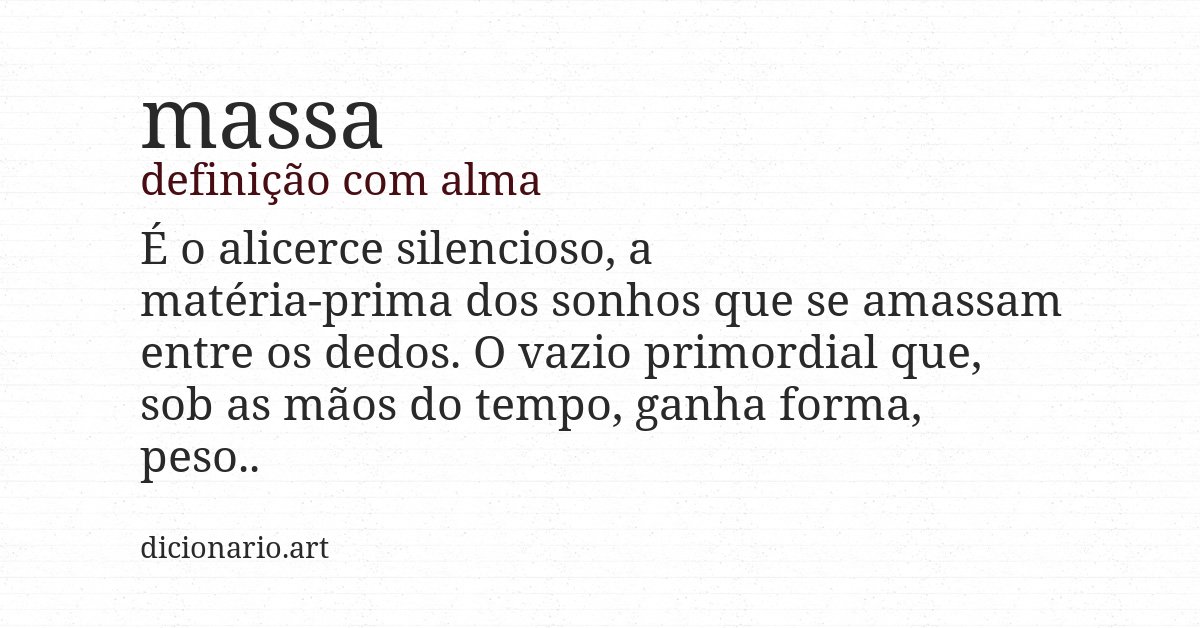 Definição com alma de massa