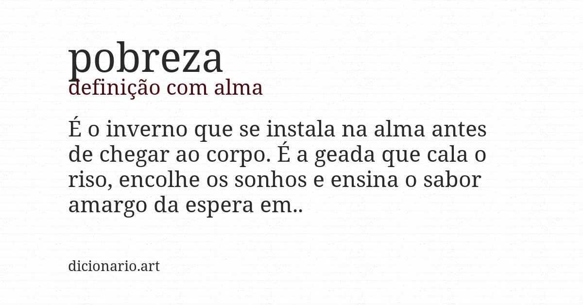 Definição com alma de pobreza