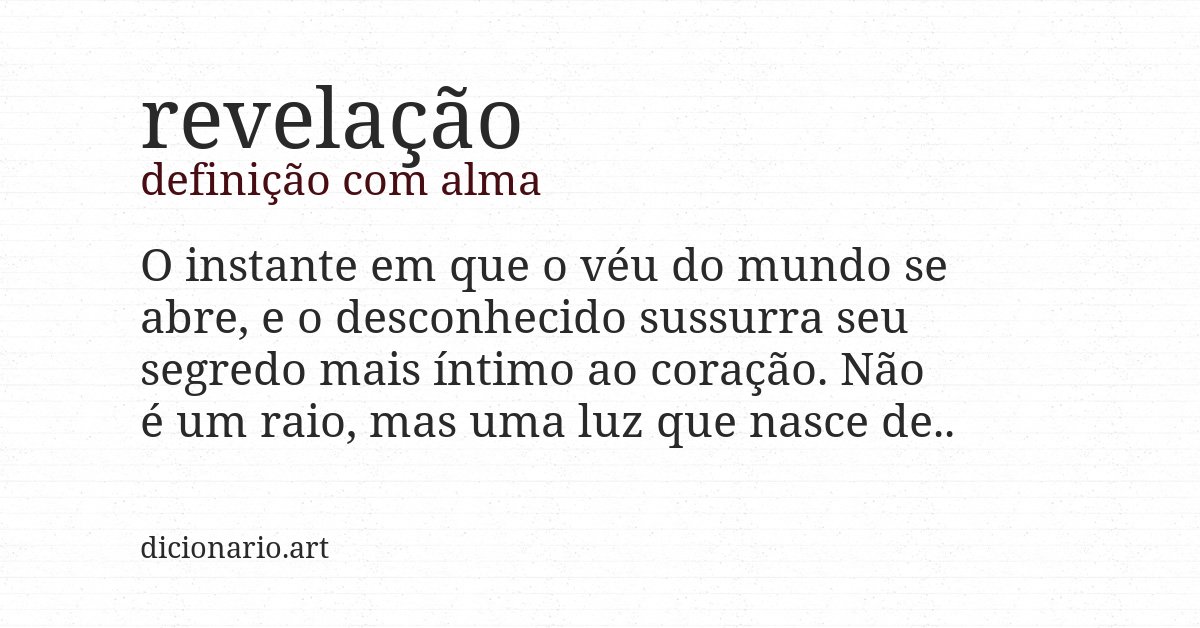 Definição com alma de revelação