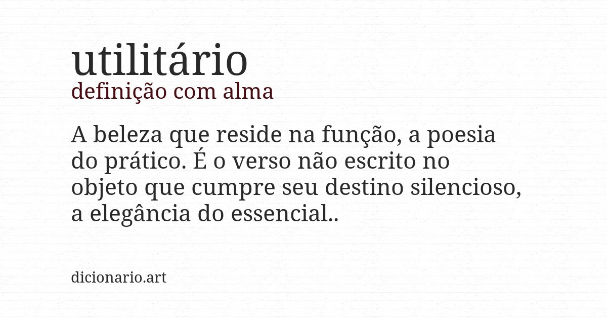 Definição com alma de utilitário