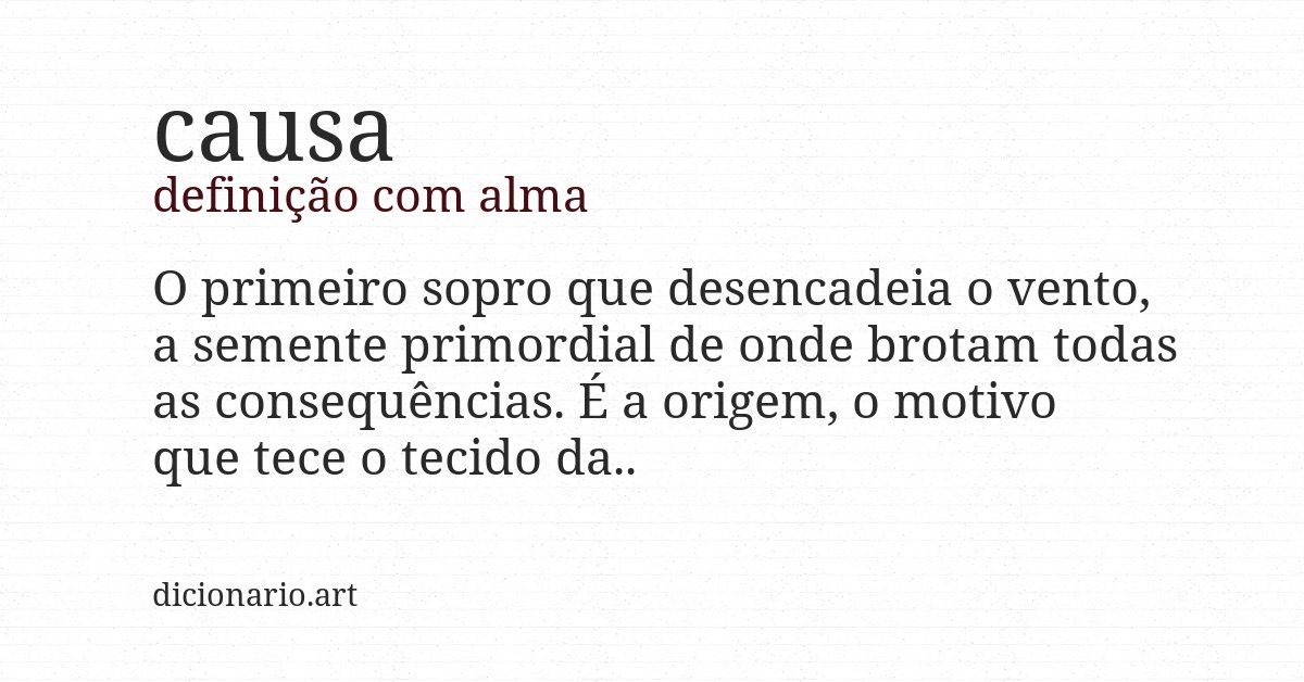 Definição com alma de causa