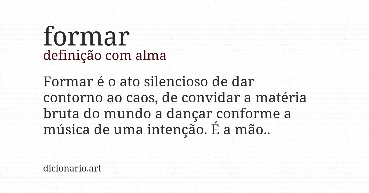 Definição com alma de formar