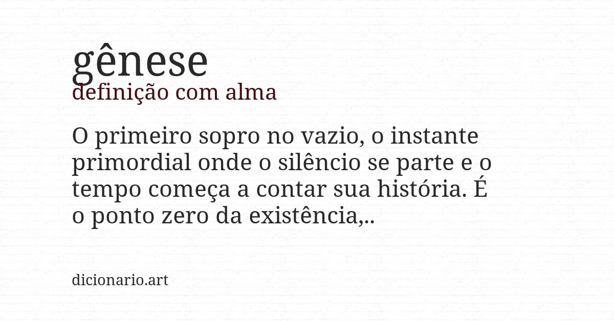 Definição com alma de gênese