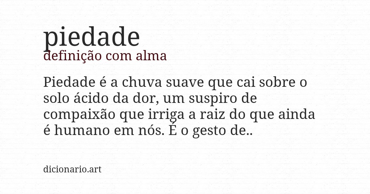 Definição com alma de piedade