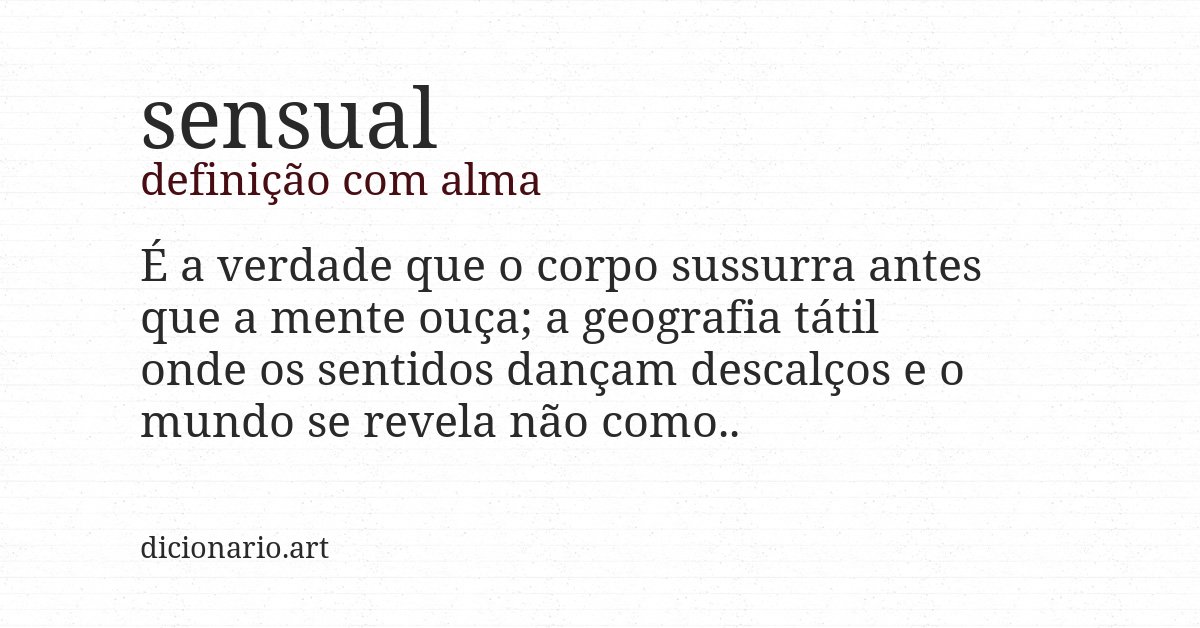Definição com alma de sensual