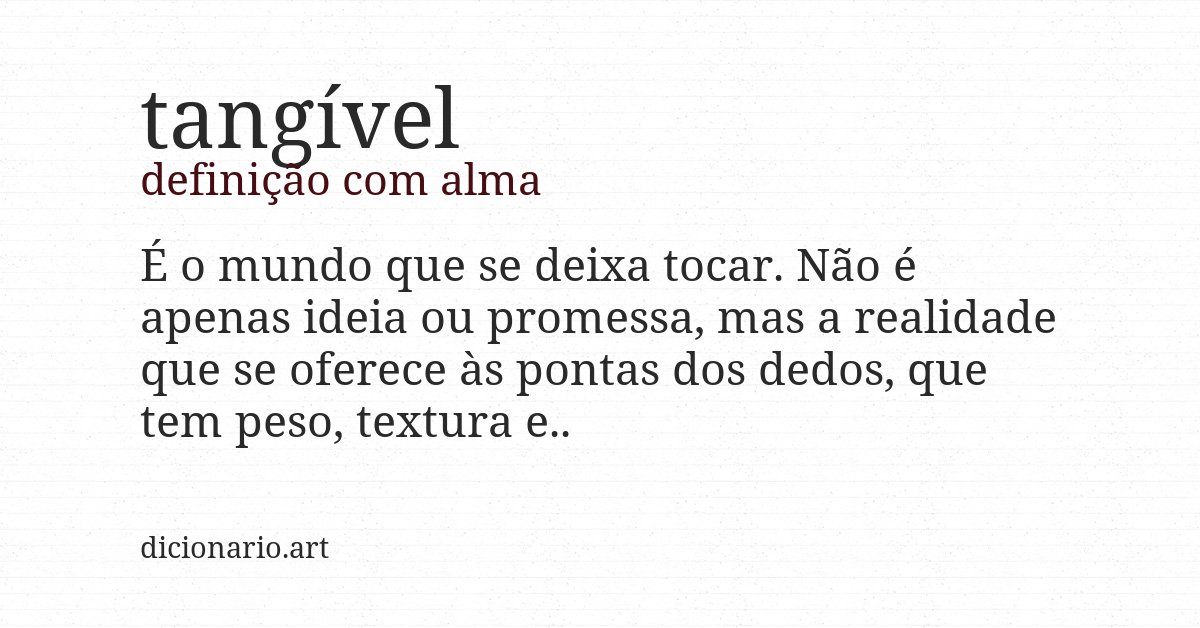 Definição com alma de tangível