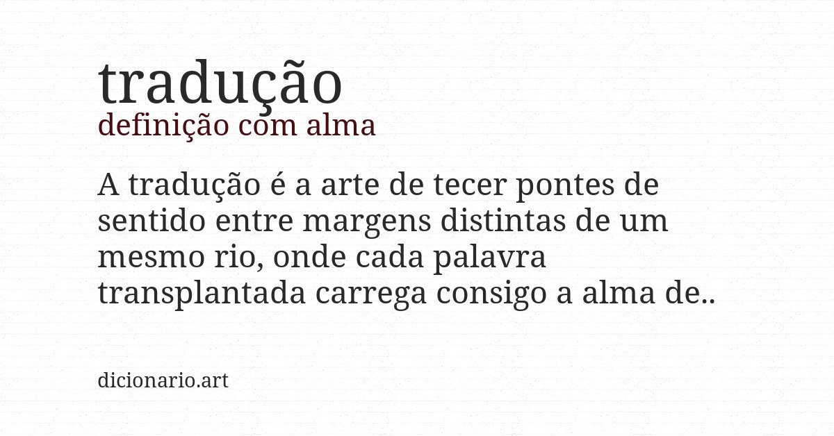 Definição com alma de tradução