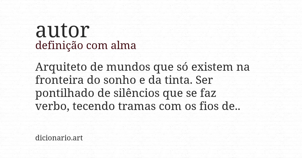 Definição com alma de autor