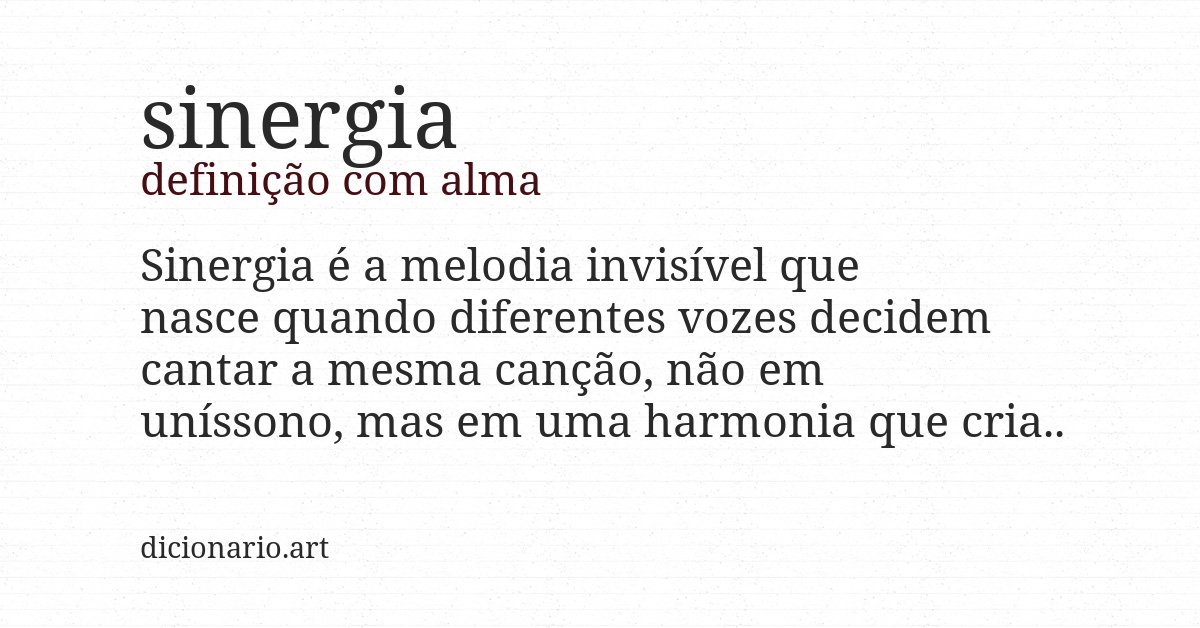 Definição com alma de sinergia