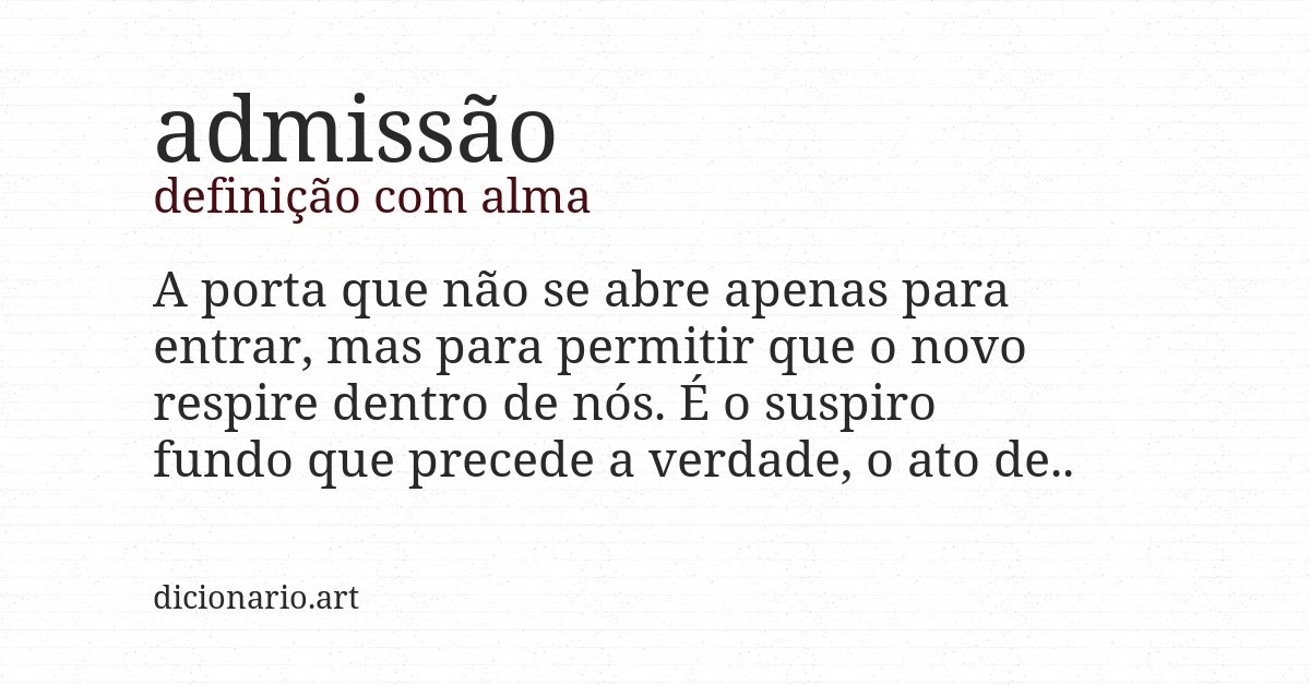 Definição com alma de admissão