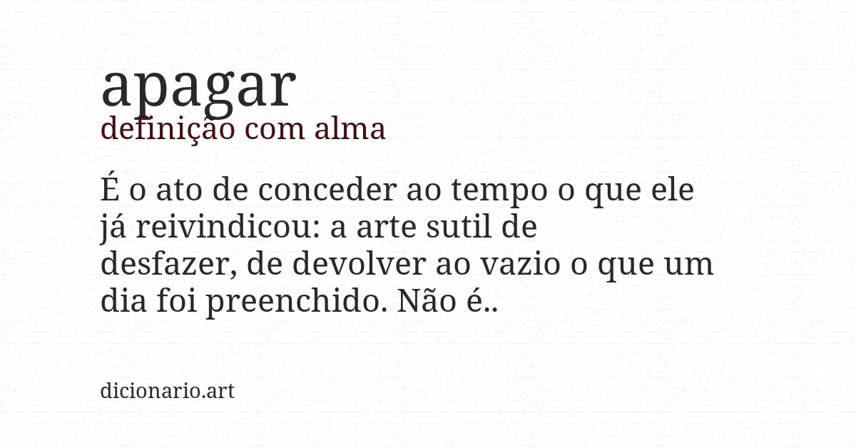 Definição com alma de apagar