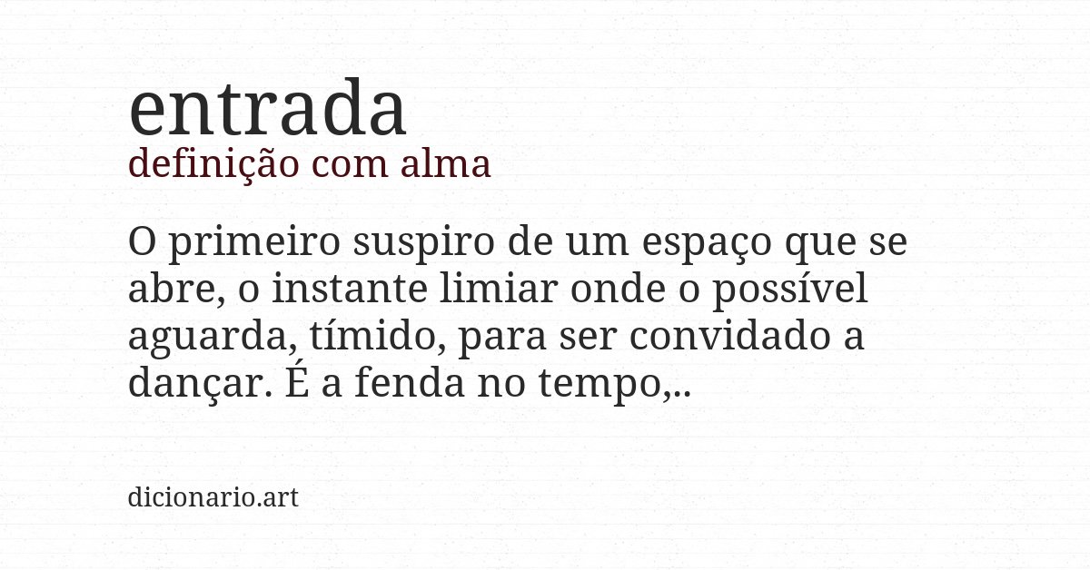 Definição com alma de entrada