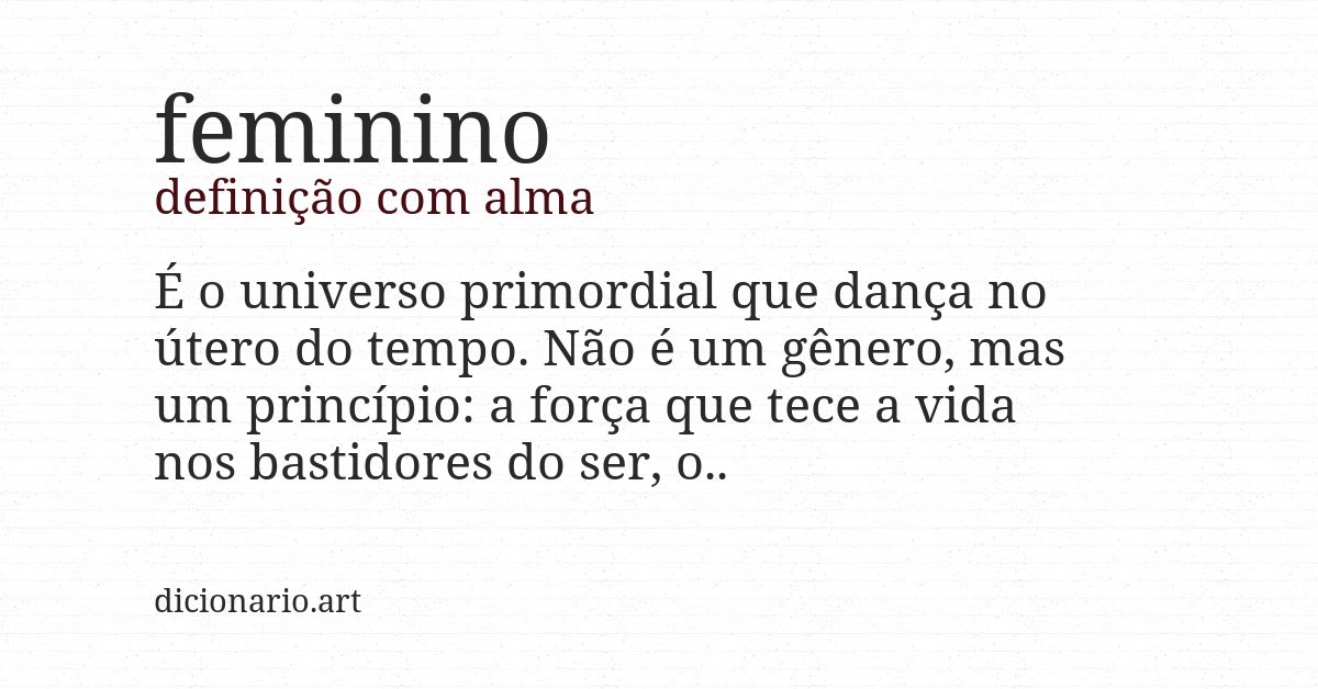 Definição com alma de feminino