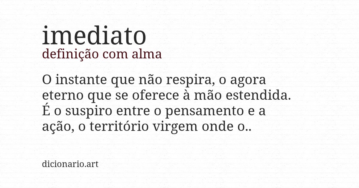 Definição com alma de imediato