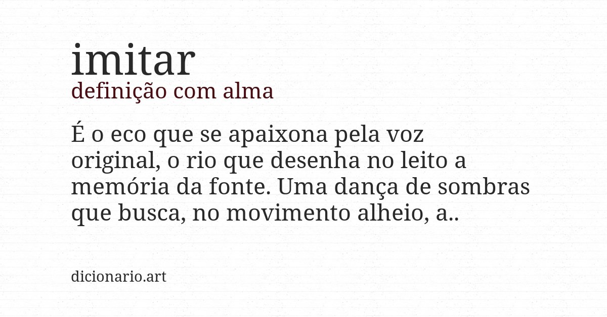 Definição com alma de imitar