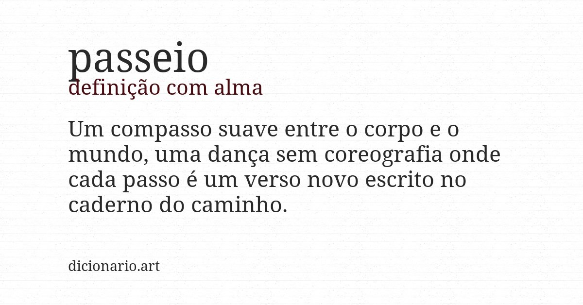 Definição com alma de passeio