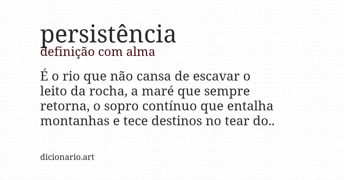 Definição com alma de persistência