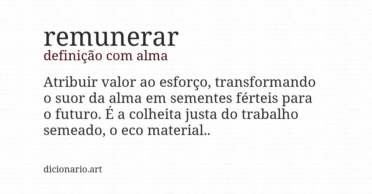 Definição com alma de remunerar