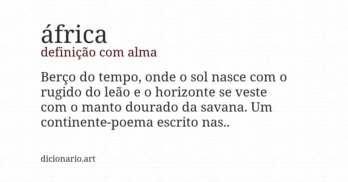 Definição com alma de áfrica