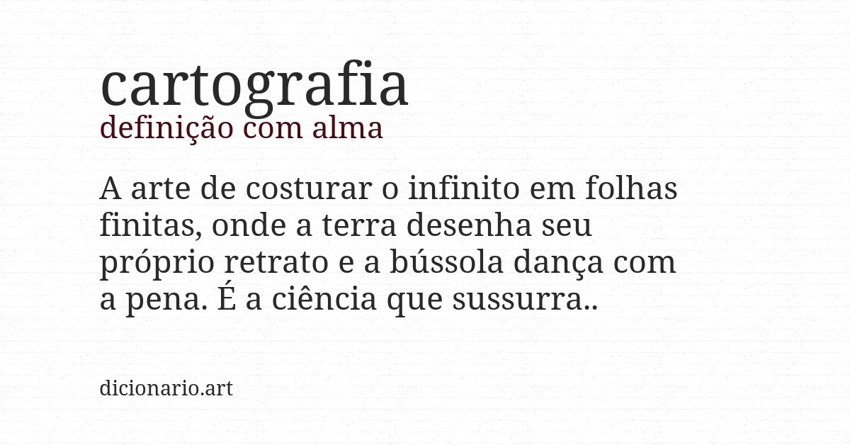 Definição com alma de cartografia
