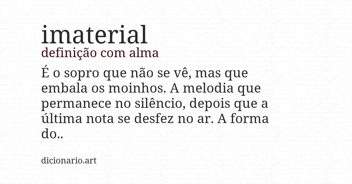 Definição com alma de imaterial