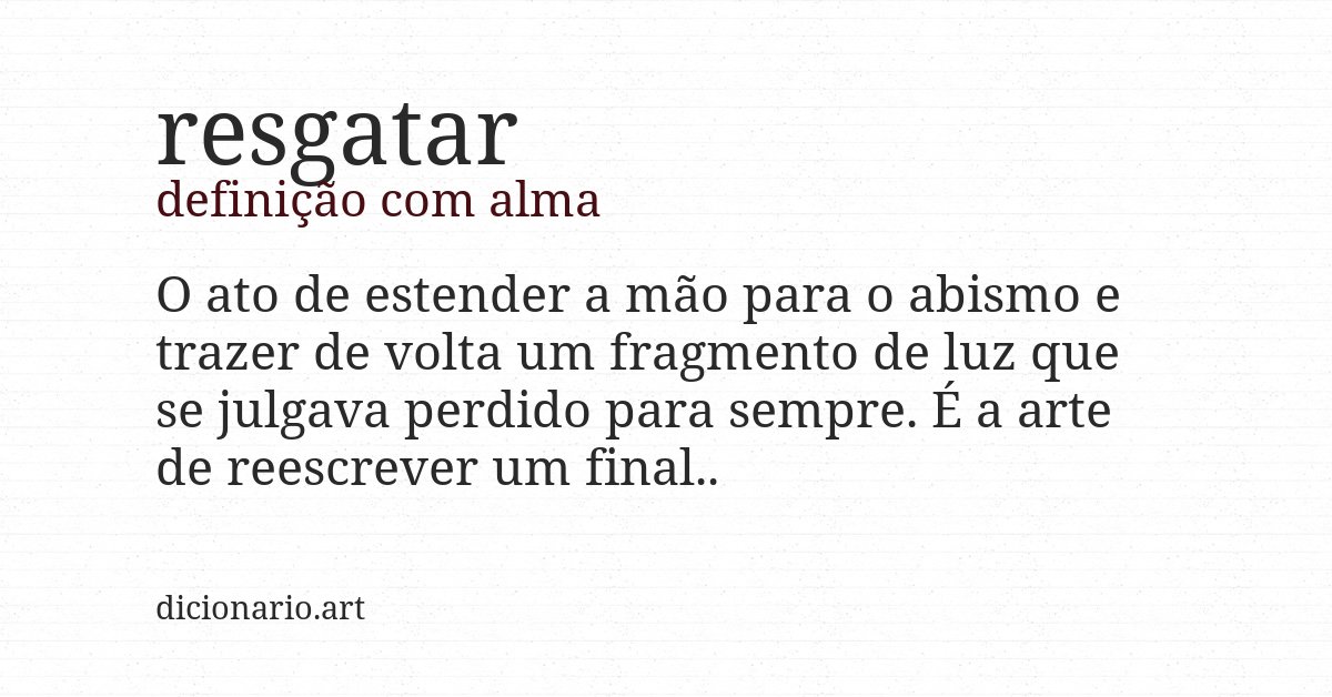 Definição com alma de resgatar