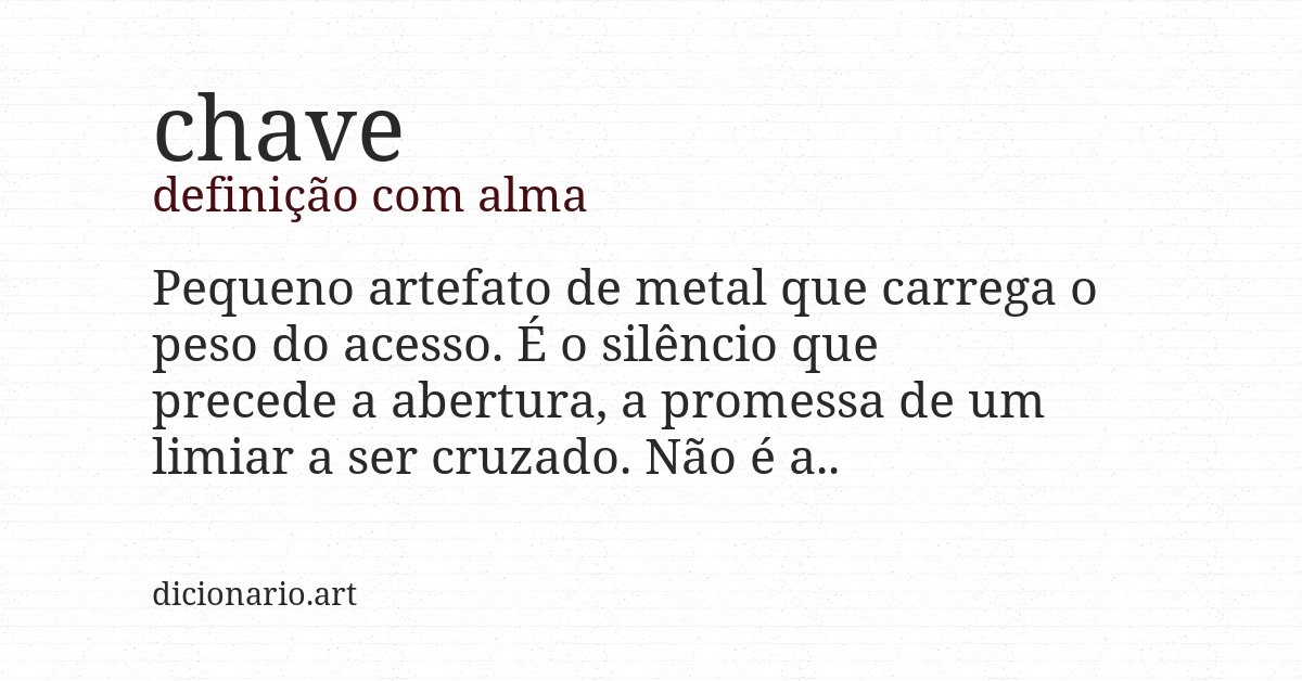 Definição com alma de chave