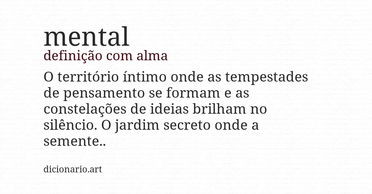 Definição com alma de mental