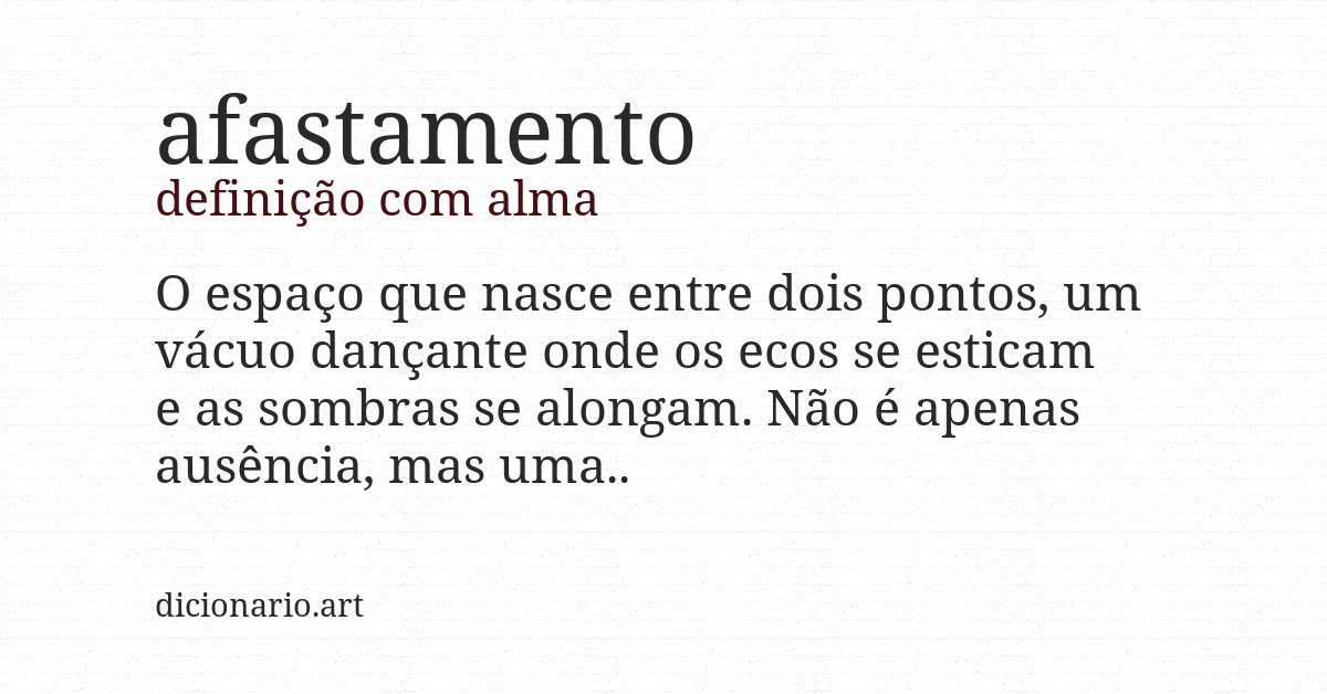 Definição com alma de afastamento