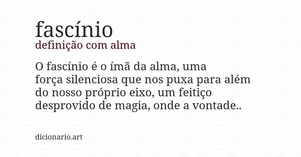 Definição com alma de fascínio