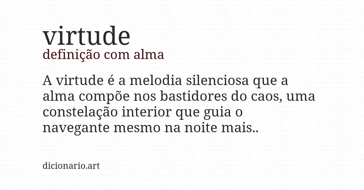 Definição com alma de virtude