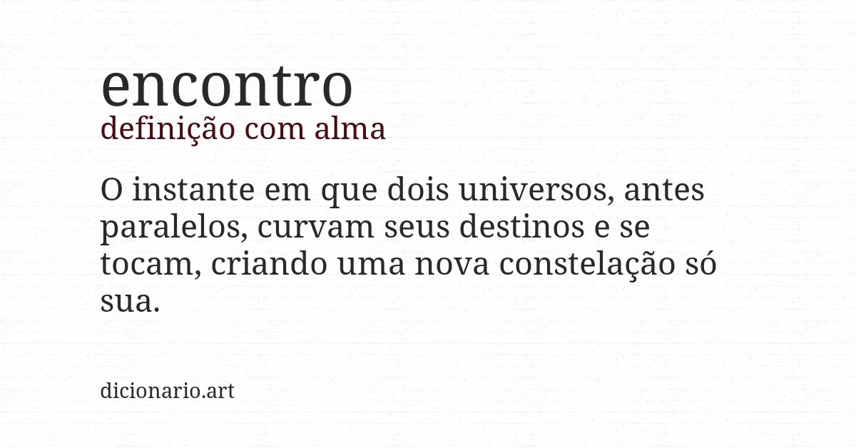 Definição com alma de encontro